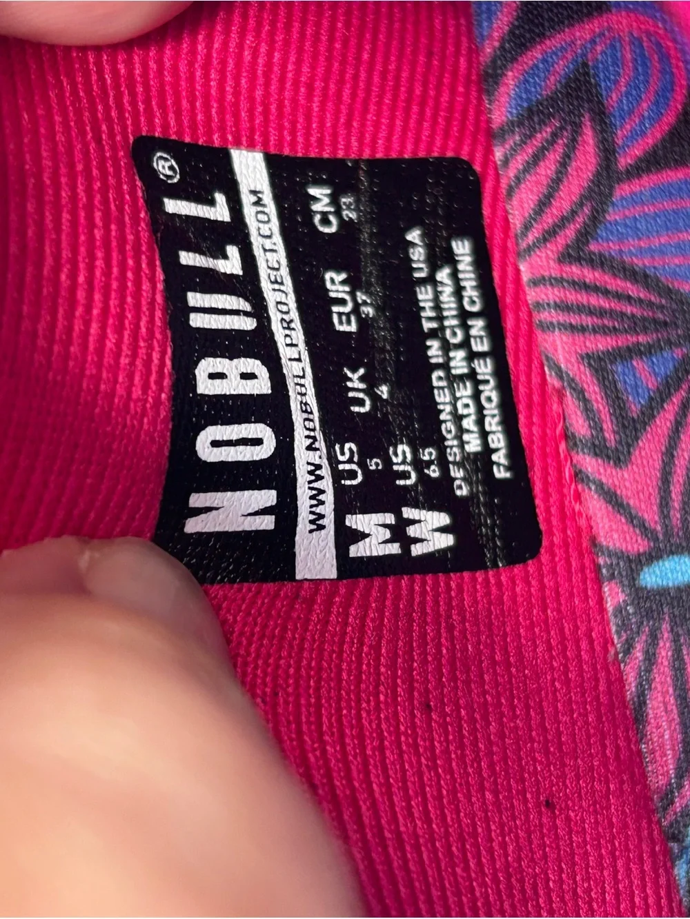NOBULL Women’s Hot Pink Training Sneakers with Multicolor Laces